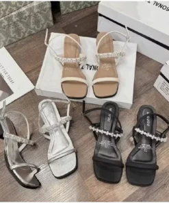 Sandal- Dép Sandal Quai Gắn Xoàn Đá Lấp Lánh 3cm